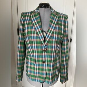 J. Crew Multicolor Plaid Blazer